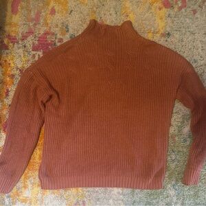 Cable Knit Women's Sweater - Rust